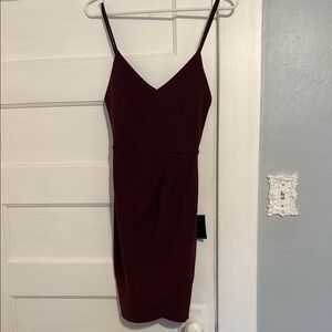 Lulus Burgundy Spaghetti Strap Dress NWT